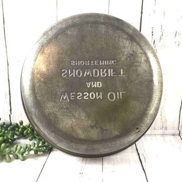 Advertising Cake Pan Wesson Oil Snowdrift Flour Metal Pie Brownie Metal 1930s - Picture 4 of 6